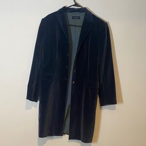 Piazza Sempione Navy Velvet Trench Coat